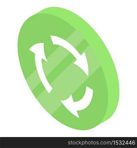 Recycle sign icon. Isometric of recycle sign vector icon for web design isolated on white background. Recycle sign icon, isometric style