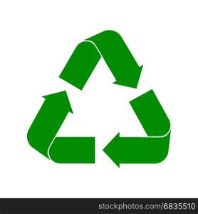 Recycle sign on white. Recycle symbol vector green cycle on a white background. Recycle sign. Recycle symbol clip.