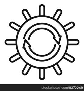 Recycle solar energy icon outline vector. Clean power. Eco safe. Recycle solar energy icon outline vector. Clean power