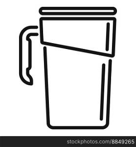 Recycle thermo cup icon outline vector. Coffee mug. Travel flask. Recycle thermo cup icon outline vector. Coffee mug