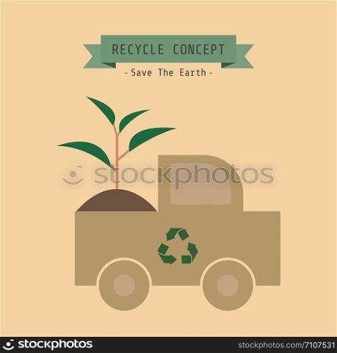 recycle truck with sprout, eco concept
