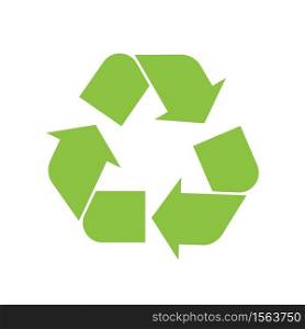 Recycle vector icon. Arrows recycle eco green symbol. Rounded angles. Recycled sign illustration isolated on white background.. Recycle vector icon. Arrows recycle eco green symbol. Rounded angles, white background.