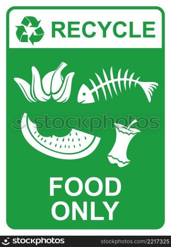 Recycle vector sign - food only