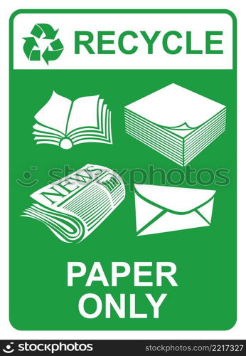 Recycle vector sign - paper only