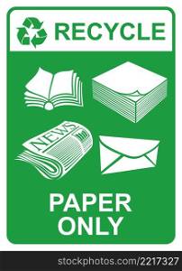 Recycle vector sign - paper only
