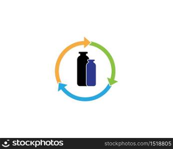 Recycled bottle vector template logo