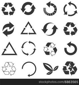 Recycled eco vector icon set