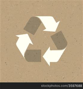Recycled sign on reuse paper. Vector, EPS10
