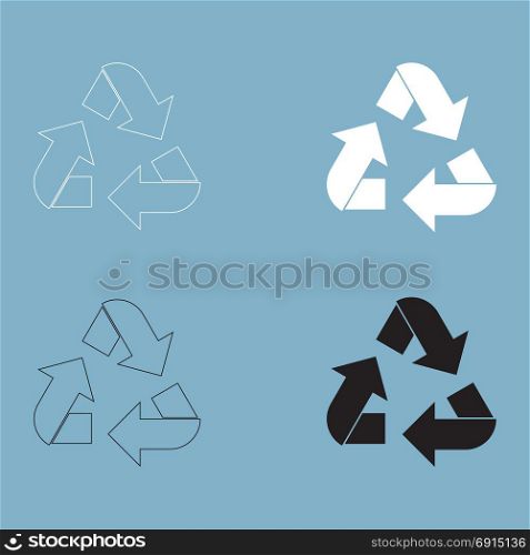 Recycling arrows in a circle icon .. Recycling arrows icon .