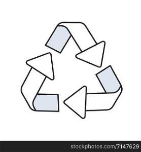 recycling arrows symbol isolated icon on white, stock vector illustration