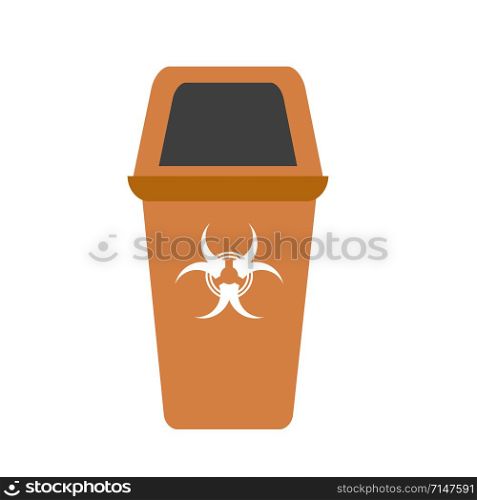 recycling basket isolated icon on white, stock vector illustration