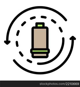 Recycling batteries icon. Outline recycling batteries vector icon color flat isolated. Recycling batteries icon color outline vector