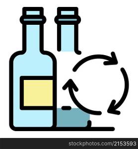 Recycling bottles icon. Outline recycling bottles vector icon color flat isolated. Recycling bottles icon color outline vector