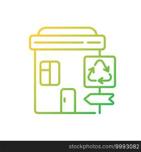 Recycling collection center gradient linear vector icon. Landfill and material recovery facility. Drop-off center. Thin line color symbols. Modern style pictogram. Vector isolated outline drawing. Recycling collection center gradient linear vector icon