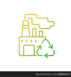 Recycling gradient linear vector icon. Converting waste materials into new objects. Recovery and reprocessing. Thin line color symbols. Modern style pictogram. Vector isolated outline drawing. Recycling gradient linear vector icon