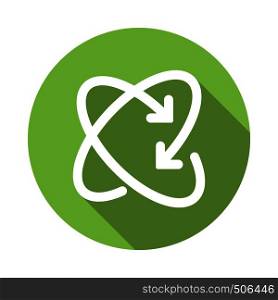 Recycling icon in flat style on a white background. Recycling icon, flat style