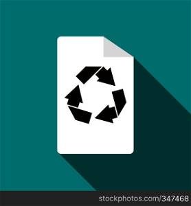 Recycling icon in flat style with long shadow. Recycling icon, flat style