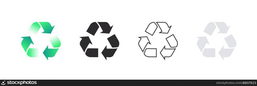 Recycling icons concept. Recycled materials. Packaging and recycling. Vector illustration