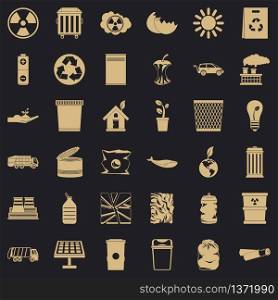 Recycling icons set. Simple style of 36 recycling vector icons for web for any design. Recycling icons set, simple style