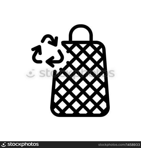 recycling mesh bags icon vector. recycling mesh bags sign. isolated contour symbol illustration. recycling mesh bags icon vector outline illustration