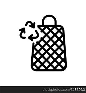 recycling mesh bags icon vector. recycling mesh bags sign. isolated contour symbol illustration. recycling mesh bags icon vector outline illustration
