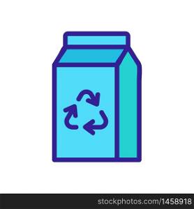 recycling packaged icon vector. recycling packaged sign. color symbol illustration. recycling packaged icon vector outline illustration