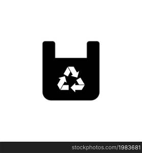 Recycling Paper Bag. Flat Vector Icon illustration. Simple black symbol on white background. Recycling Paper Bag sign design template for web and mobile UI element. Recycling Paper Bag Flat Vector Icon