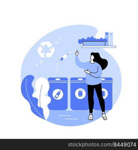 Recycling station isolated cartoon vector illustrations. Diverse colleagues throw trash into special bins, smart sustainable office, modern workplace, renewable station vector cartoon.. Recycling station isolated cartoon vector illustrations.