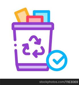 Recycling Trash Icon Vector. Outline Recycling Trash Sign. Isolated Contour Symbol Illustration. Recycling Trash Icon Vector Outline Illustration