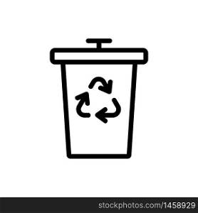 recycling waste icon vector. recycling waste sign. isolated contour symbol illustration. recycling waste icon vector outline illustration