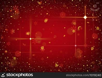 Red Abstract Christmas Background with Glitters