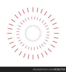 Red abstract circular pattern semi flat color vector element. Full sized item on white. Geometric radial shape simple cartoon style illustration for web graphic design and animation. Red abstract circular pattern semi flat color vector element