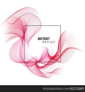Red abstract color wave. Vector smoke lines.. Red Color smoke wave. Transparent wave. Abstract smooth wave vector. Vector Abstract lines.