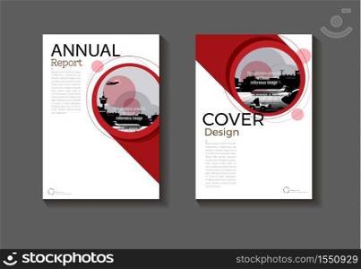 red abstract cover Circle design modern book cover Brochure cover template,annual report, magazine and flyer layout Vector a4