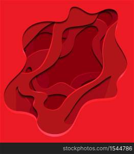 Red abstract illustration with 3d element cut out of paper. Vector element for your design. Red abstract illustration with 3d element cut out of paper. Vector element