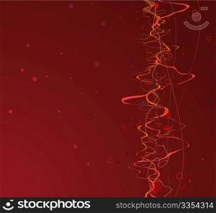 Red Abstract lines background: composition of curved lines - great for backgrounds, or layering over other images