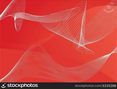 red abstract lines background ; composition of curved lines--great for backgrounds, or layering over other images