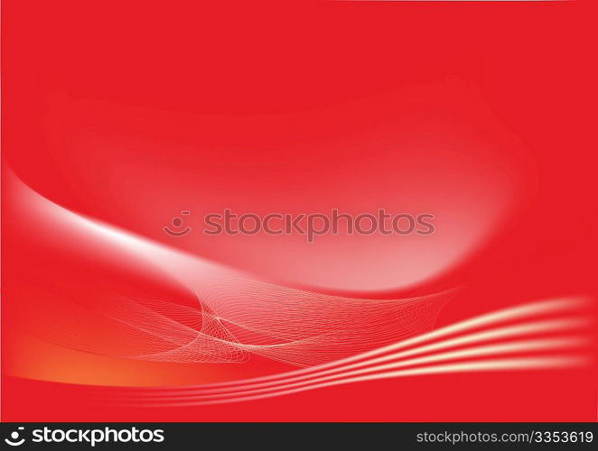 red abstract lines background: composition of curved lines-great for backgrounds, or layering over other images