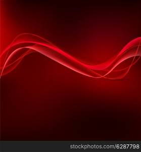 Red abstract soft dark background with wavy lines