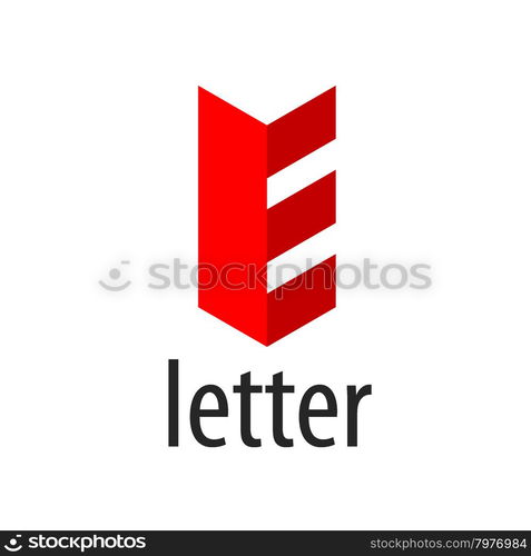 Red abstract vector logo letter E