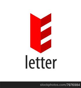 Red abstract vector logo letter E