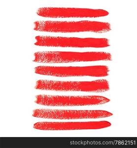 Red acrylic vector brush strokes