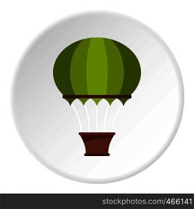 Red aerostat balloon icon in flat circle isolated on white vector illustration for web. Red aerostat balloon icon circle