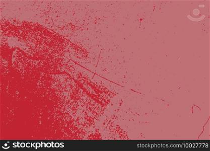 Red aged grainy messy template. Distress urban used texture. Grunge rough dirty background. Brushed color paint cover. Renovate wall scratched backdrop. Empty aging design element. EPS10 vector.. Red Grunge Background