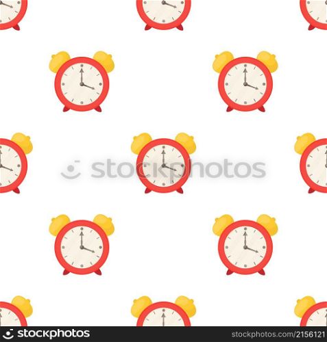 Red alarm clock pattern seamless background texture repeat wallpaper geometric vector. Red alarm clock pattern seamless vector