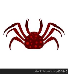 Red Alaska crab icon flat isolated on white background vector illustration. Red Alaska crab icon isolated
