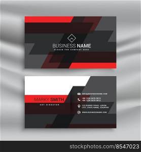 red and black business card template layout in abstract style