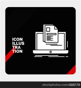 Red and Black Creative presentation Background for account, Laptop, Report, Print, Resume Glyph Icon. Vector EPS10 Abstract Template background