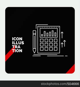 Red and Black Creative presentation Background for Accounting, audit, banking, calculation, calculator Line Icon. Vector EPS10 Abstract Template background