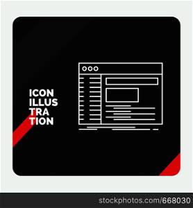 Red and Black Creative presentation Background for Admin, console, panel, root, software Line Icon. Vector EPS10 Abstract Template background